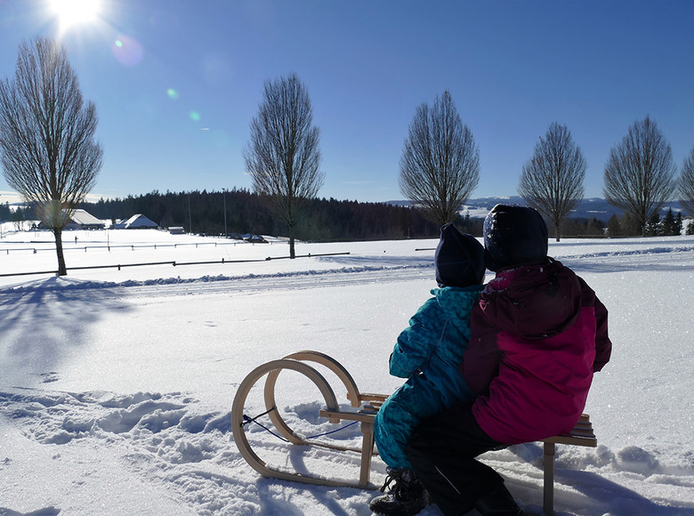 Den größten Teil der Strecke können die Kleinen ohne elterliche Hilfe rodeln.