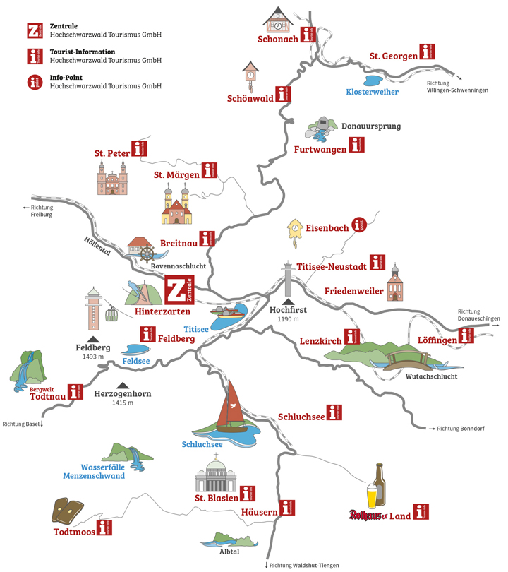 Karte des Hochschwarzwaldgebiets